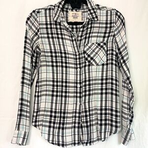 Black and White Plaid Button Up